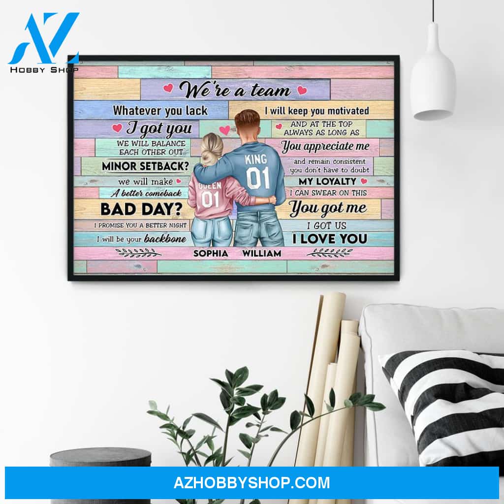 We're A Team, Couple Custom Poster/Canvas, Gift For Couple