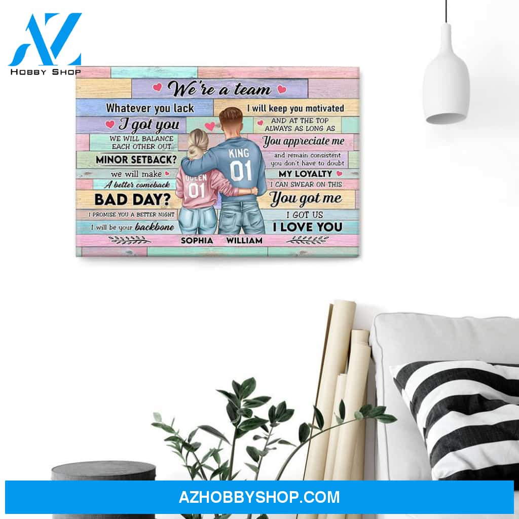 We're A Team, Couple Custom Poster/Canvas, Gift For Couple