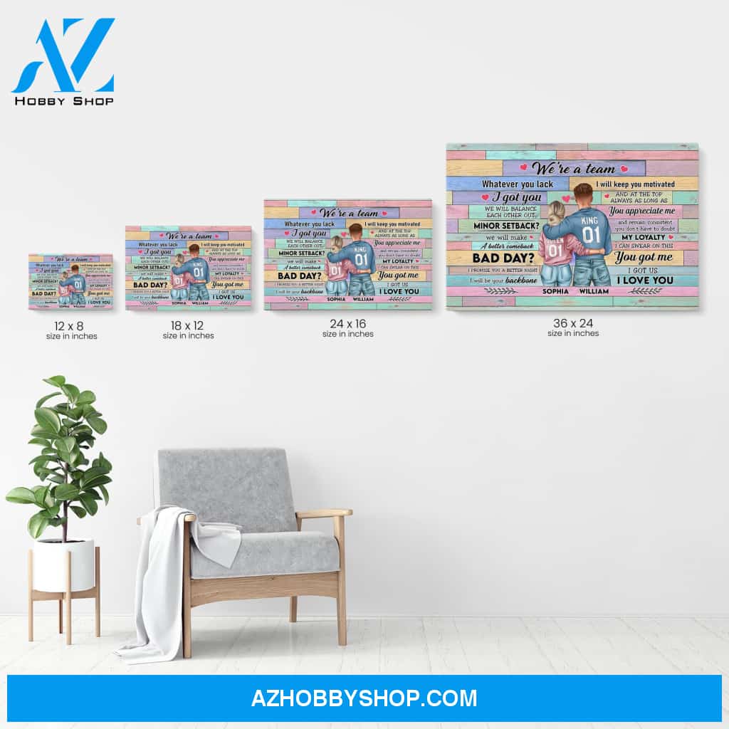 We're A Team, Couple Custom Poster/Canvas, Gift For Couple