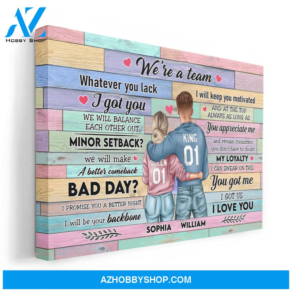 We're A Team, Couple Custom Poster/Canvas, Gift For Couple