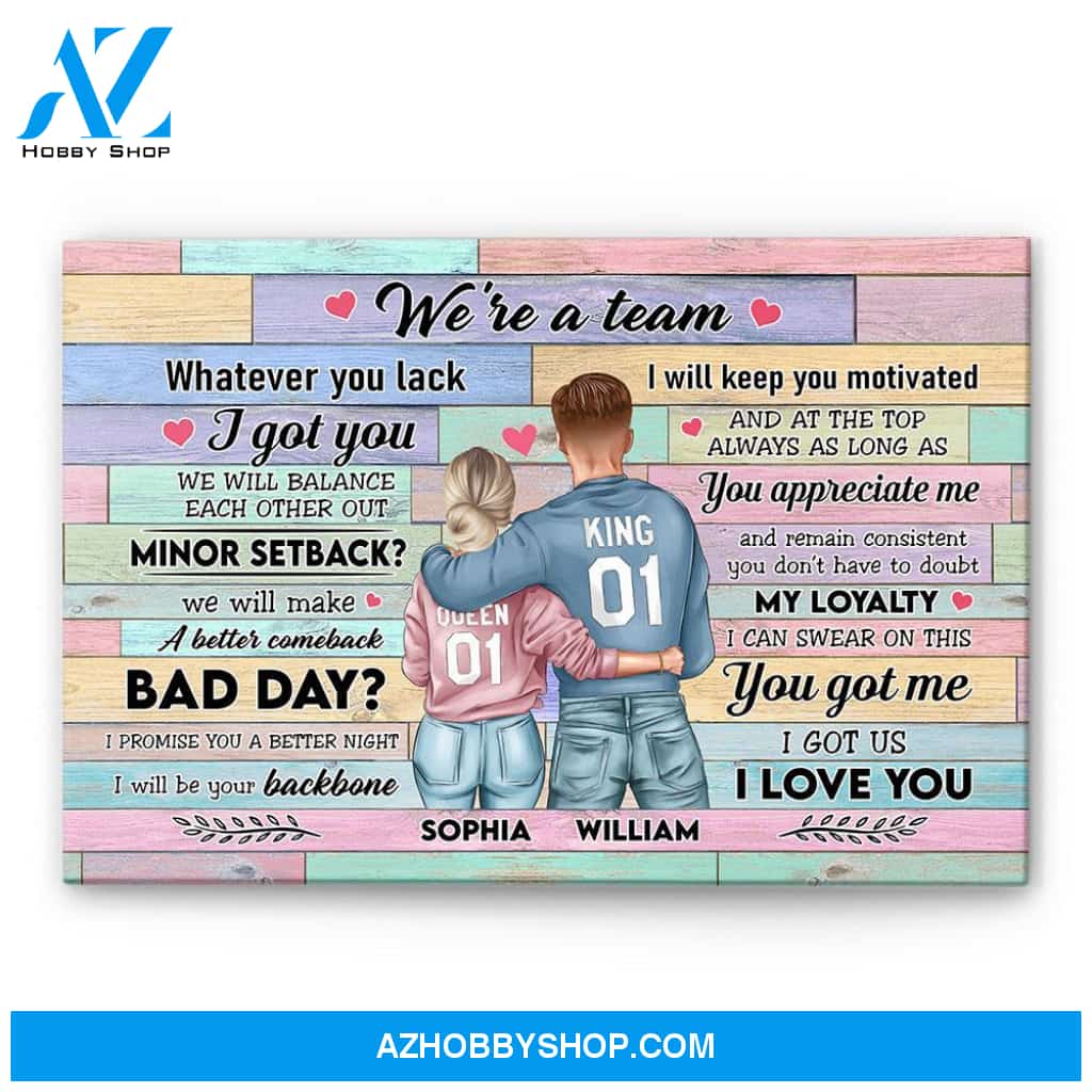 We're A Team, Couple Custom Poster/Canvas, Gift For Couple
