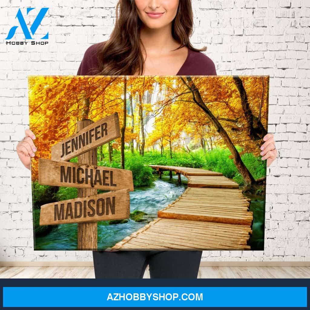 Woods Path Color Multi-Names Premium Canvas
