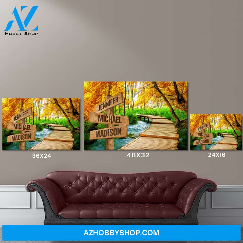Woods Path Color Multi-Names Premium Canvas