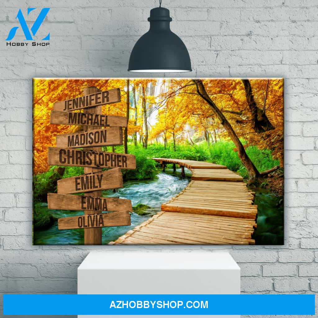 Woods Path Color Multi-Names Premium Canvas
