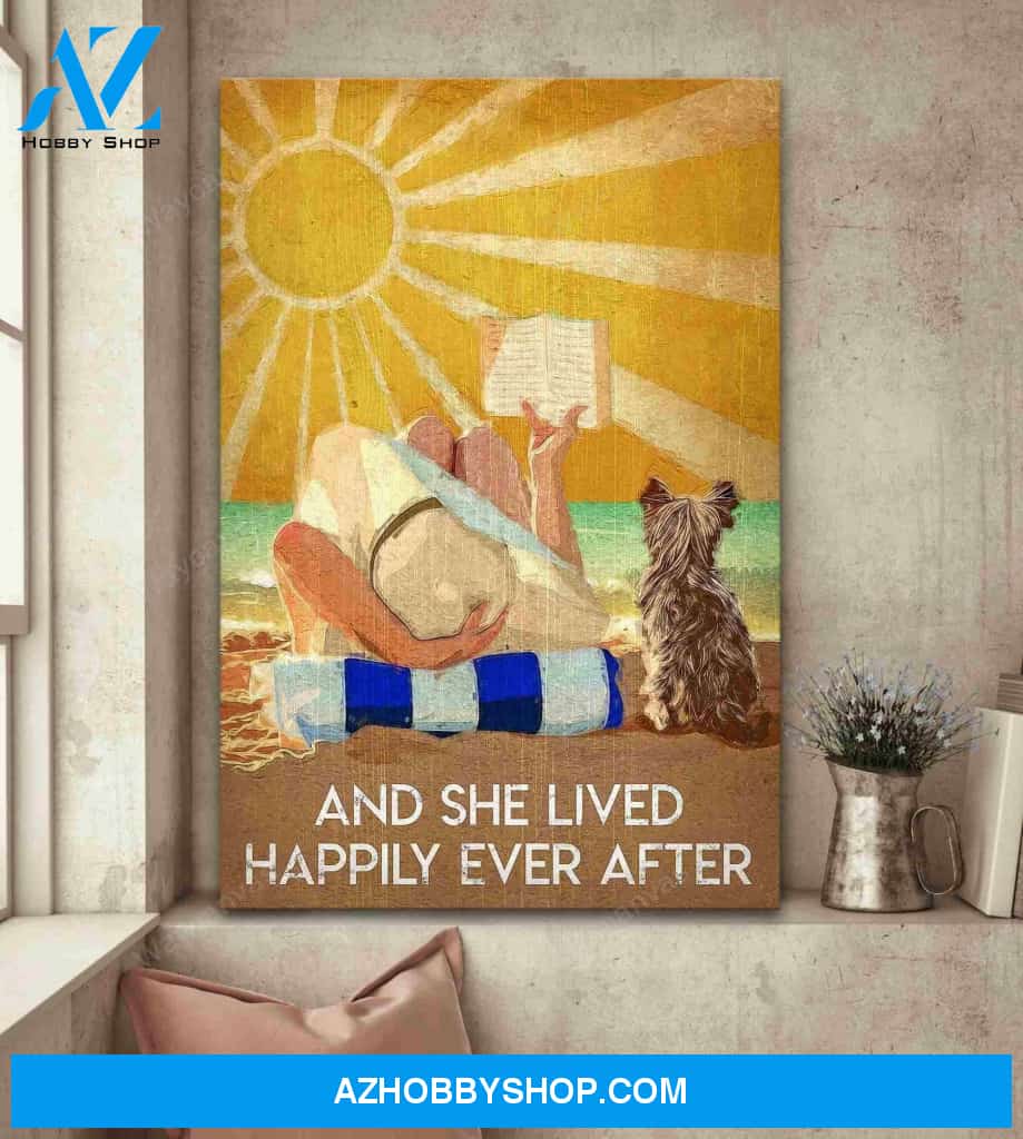 Yorkshire - And she lives happily ever after with her dog - Portrait Canvas Prints - Wall Art