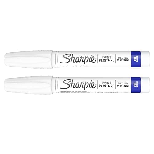 Sharpie Oil-Based Paint Markers, Medium Point, White, 2 Count - Great for Rock Painting, Posters, Arts & Crafts, Window Art