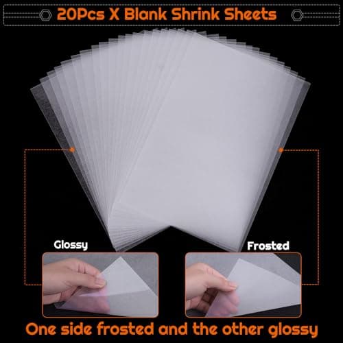 shynek Shrinky Plastic Sheets Keychain Kit, 125Pcs Shrinky Art Kit Including 20 Pcs Shrinky Paper Sheets, Hole Punch, Pencils, Keychains, Tweezers, Scissors for Crafts and Keychains