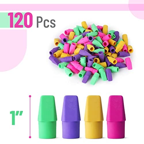 Mr. Pen Erasers for Pencils, 120 Pack, Pencil Top Erasers, Eraser Caps, Cap Tops, Topper Erasers. Ereaser