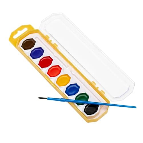 Cra-Z-art Washable Watercolors with Brush, 8 Colors, 1 Tray (10651)