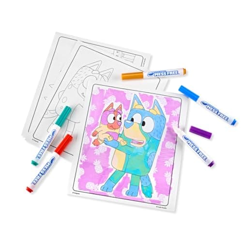 Crayola Bluey Color Wonder Coloring Set, 18 Mess Free Toddler Coloring Pages & 5 Markers, Bluey Activity Set for Kids, Gift for Toddlers, Ages 3+
