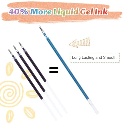 Aen Art Gel Pens for Adult Coloring Books, 30 Colors Fine Point Gel Marker Pen with 40% More Ink for Drawing, Bullet Journaling, School Craft Supplies