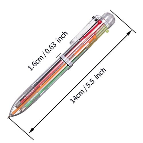 favide 22 Pack 0.5mm 6-in-1 Multicolor Ballpoint Pen,6-Color Retractable Ballpoint Pens for Office School Supplies Students Children Gift,Kids Party Favors