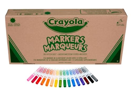 Crayola Broad Line Markers Classpack (256 Ct), Bulk Markers for Kids, Art Supplies for School, Classroom Must Haves, Preschool & Kindergarten Supplies