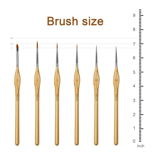 6Pcs Miniature Paint Brushes Set with Triangular Handles - for Acrylics, Oils, Watercolors & Paint by Number, Figurine