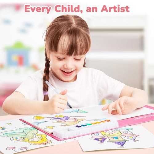 JoyCat Paint with Water Coloring Books for Toddlers, Watercolor Painting Sets for Kids Ages 3-5 4-8, Arts and Crafts Drawing Activities Toy Birthday Gifts for Boys Girls (Magical Pony)