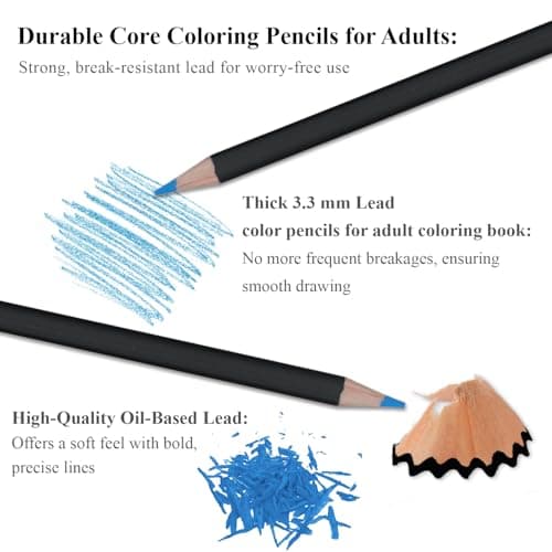 Yagol Colored Pencils for Adult Coloring Books, 72 Color Pencil Set, Soft Core Color Pencils for Adult Coloring Book, Coloring Pencils for Adults - Drawing, Sketching, Blending & Shading-Art Supplies.