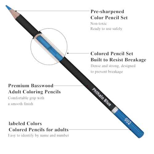 Yagol Colored Pencils for Adult Coloring Books, 72 Color Pencil Set, Soft Core Color Pencils for Adult Coloring Book, Coloring Pencils for Adults - Drawing, Sketching, Blending & Shading-Art Supplies.