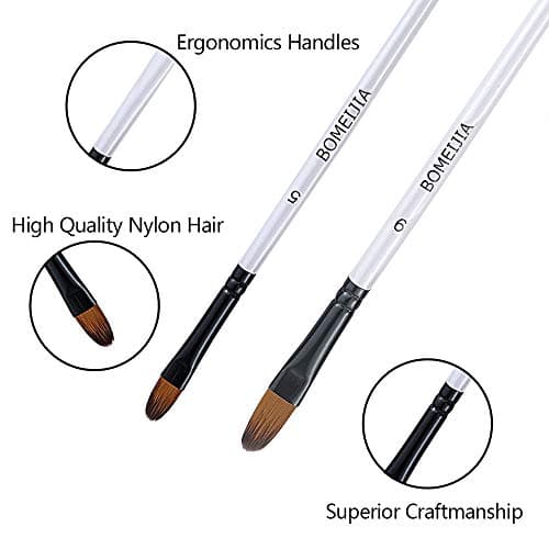 GETHPEN Filbert Paint Brushes Set, 12 PCS Artist Brush for Acrylic Oil Watercolor Gouache Artist Professional Painting Kits with Synthetic Nylon Tips White