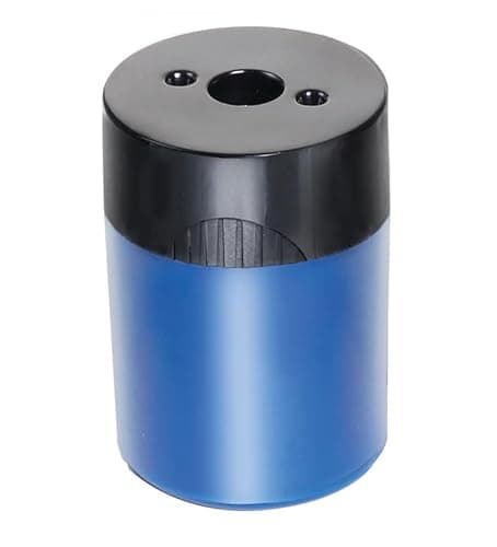 STAEDTLER Pencil Sharpener (1 Pack) with Screw Lid and Tub - No Spill Compact Design for Standard and Colored Pencils, Metal Blade, Assorted Colors