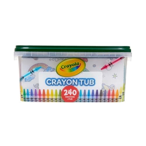 Crayola Crayon Tub (240ct), Bulk Crayons for Kids, Spring Craft Supplies, Classroom Coloring Gifts for Kids & Toddlers, Ages 3+ [Amazon Exclusive]