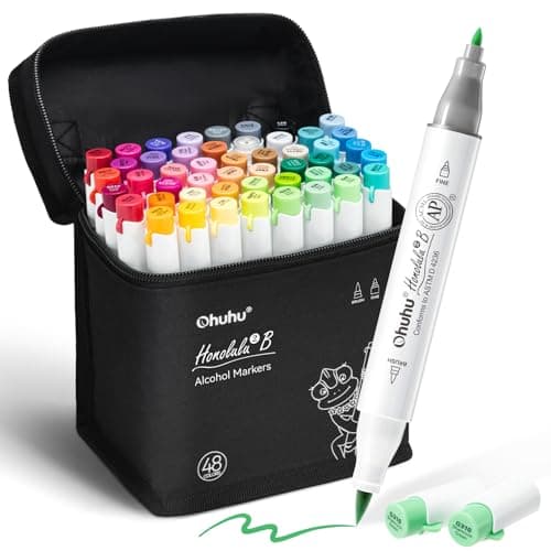 Ohuhu Alcohol Markers Review: 48 Vibrant Colors with Brush & Fine Tips