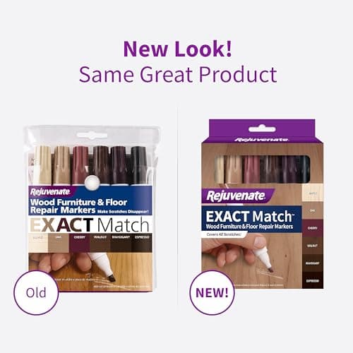 Rejuvenate Exact Match Wood Furniture & Floor Repair Markers, 6 Count, Brown Markers Cover All Scratches, Scuffs And Damage To Wood Furniture And Flooring