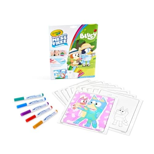 Crayola Bluey Color Wonder Coloring Set, 18 Mess Free Toddler Coloring Pages & 5 Markers, Bluey Activity Set for Kids, Gift for Toddlers, Ages 3+