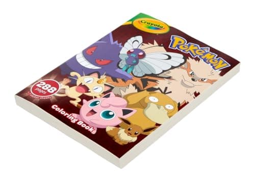 Crayola Giant Pokemon Coloring Book (288 Pages), 2 Sticker Sheets, Coloring Book for Kids & Adults, Travel Activity, Pokemon Gift for Kids, 3+