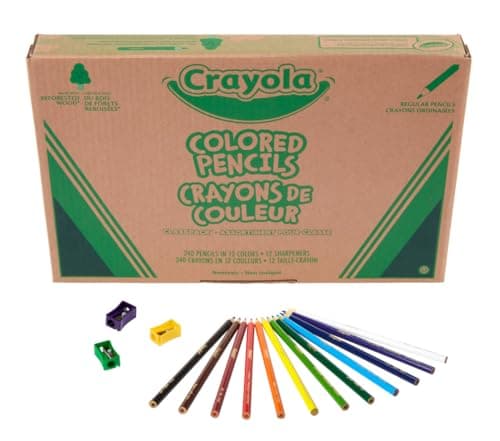 Crayola Colored Pencils Classpack (240ct), Bulk Colored Pencils for Kids, 12 Colors, Coloring Supplies, Must Have Teacher Classroom Essentials for School