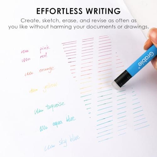 Grabie Erasable Gel Pens, Medium Point 0.7 mm Erasable Pens, Make Mistakes Disappear for Drawing Writing Planner, Pack of 9 Assorted Colors