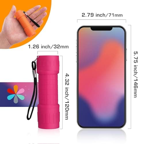 EverBrite 9-LED Flashlight 6-Pack Impact Handheld Torch Assorted Colors with Lanyard 3AAA Battery Included (Hurricane Supplies, Camping, Hiking, Emergency, Hunting)