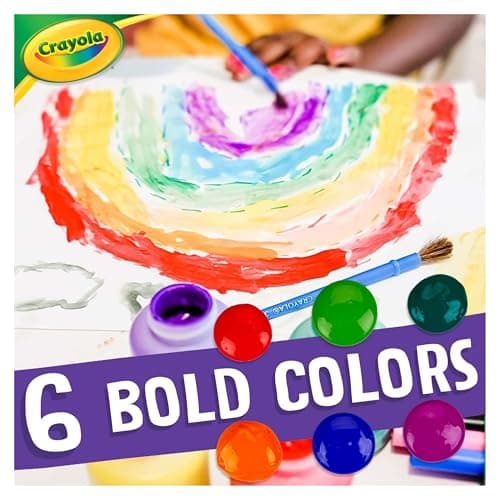 Crayola Washable Kids Paint (6ct), School Supplies, Painting Set for Kids, Spring Crafts, Art Teacher Gifts for Toddlers, Ages 3+