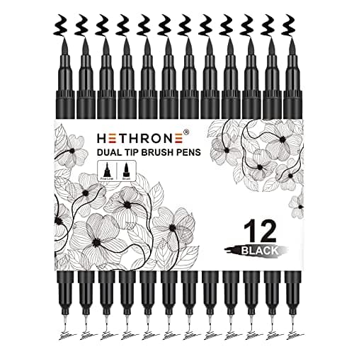 Hethrone Black Brush Markers im Test – 12 Doppeltspitz-Marker für Künstler