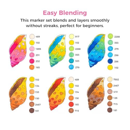 Ohuhu Markers, 48-color Double Tipped Alcohol Markers, Chisel & Fine Alcohol-based Art Marker Set for Adults Coloring Illustration, Great Value Pack for Students' Art Class, Better Designed Grip
