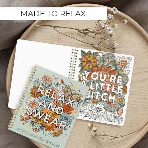 Beautiful Coloring Book Set of 2 for Adult Relaxation - Funny Coloring Books with Floral Designs for a lot of Laughs - The Perfect Stress-Relieving Gift for Women