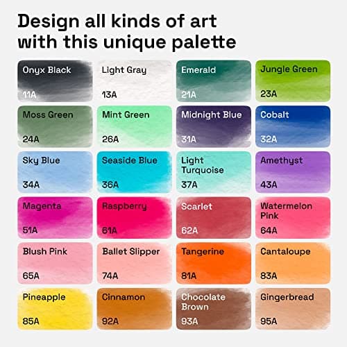 ARTISTRO 24 Watercolor Markers with Flexible Paint Brush Pens for Pros & Beginners - Consistent, Smooth, Bright, Washable, Non-Toxic, Ideal for Coloring, Calligraphy, & Manga