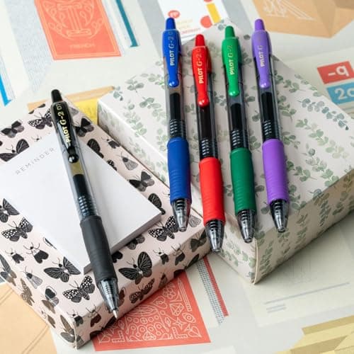 Pilot G2 Pens, Premium Refillable And Retractable Gel Ink Pens Fine Point 0.7mm, Assorted Color Inks, 8-Pack Pouch
