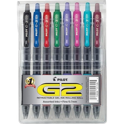 Stylos gel Pilot G2 : mon test complet des 8 couleurs