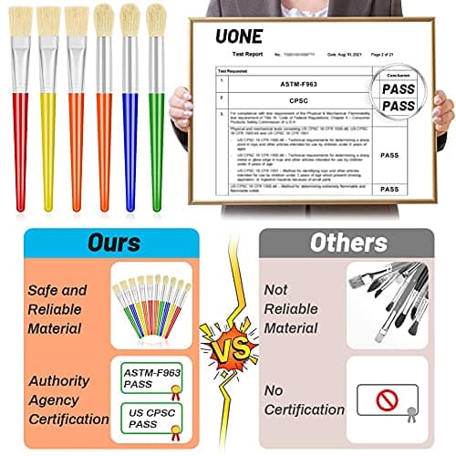 10Pcs Paint Brushes for Kids, Anezus Kids Paint Brushes Toddler Large Chubby Brushes Round and Flat Preschool Painting Brushes for Washable Paint Acrylic Paint