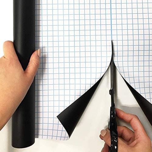 Extra Large Chalkboard Peel and Stick Paper 9 Feet roll (108 inches) + (5) Color Chalk Included - by Simple Shapes