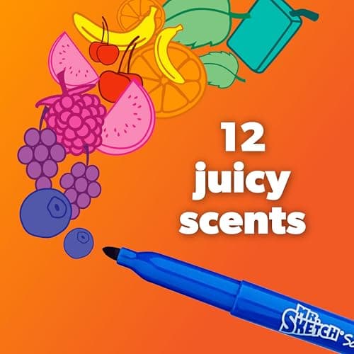 Mr. Sketch Scented Stix Markers, Fine Tip, 10 Count - Fun for Kids, Coloring, Spark Creativity, Arts & Crafts
