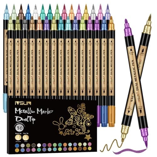 IVSUN Metallic Marker Pens Review: 30 Colors That Shine on Dark Surfaces