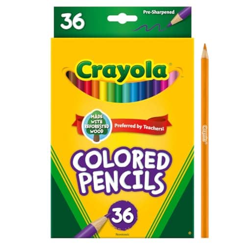 Crayola Colored Pencils (36ct), Kids Pencil Set, Pre-Sharpened Coloring Book Pencils for Kids & Adults, Arts & Crafts Supplies, Coloring Gift, Ages 3+