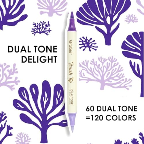 Grabie 72 Colors Acrylic Paint Markers, Soft Brush Tip Acrylic Markers Set, Water Based Acrylic Markers for Wood, Fabric, Canvas, Glass, Stone, Rock Painting and DIY Crafts Art Supplies, Set of 36