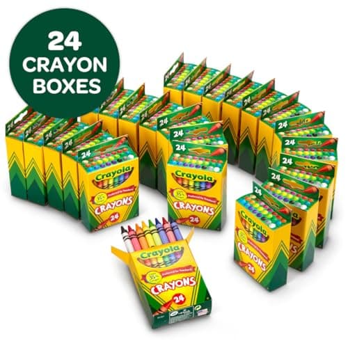 Crayola Crayons Bulk (24 Packs), Preschool Classroom Supplies, Coloring Book Supplies, School Crayons for Kids, Gifts, Ages 3+