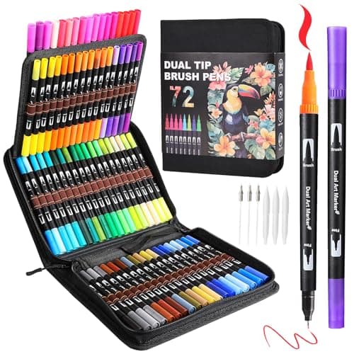 TOSHARE Art Markers 72 Farben Test – Dual Tip Brush & Fine Nib