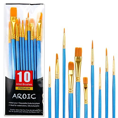 AROIC Paint Brush Set Review – 10 pcs Watercolor & Acrylic Brushes Tested