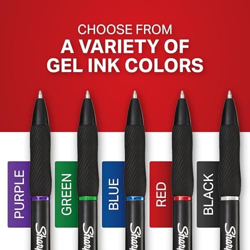 Sharpie S-Gel Pens, Medium Point (0.7mm), Assorted Ink Colors, 8 Count - Ideal for Writing, Journaling, Drawing, Coloring, Note-Taking, College Supplies