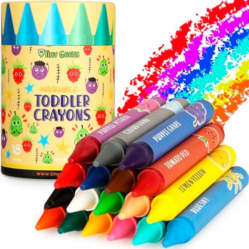 TinyGeeks Jumbo Crayons Review – 18-Color Non-Toxic Set for Toddlers