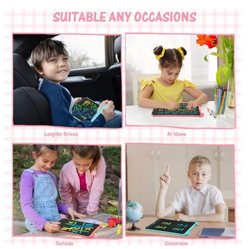 EooCoo Toddler Toys, LCD Writing Tablet for Kids 2 Pack, Toddler Travel Essentials Drawing Pad, Mess Free Coloring Books, Road Trip Activities, Age 3-5 Girls Boys Gifts - 8.5 Inch
